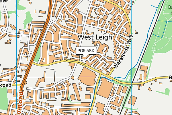 PO9 5SX map - OS VectorMap District (Ordnance Survey)