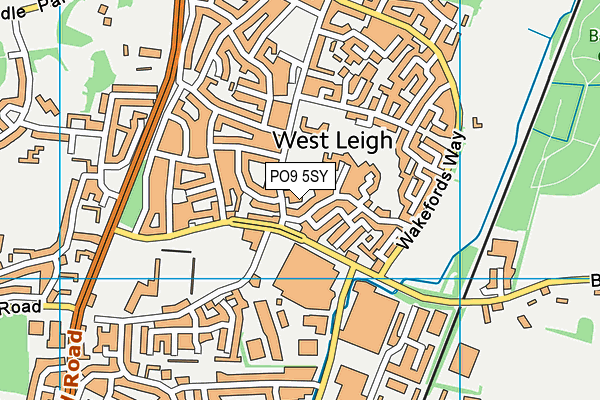 PO9 5SY map - OS VectorMap District (Ordnance Survey)