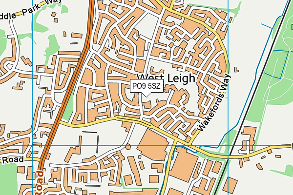 PO9 5SZ map - OS VectorMap District (Ordnance Survey)
