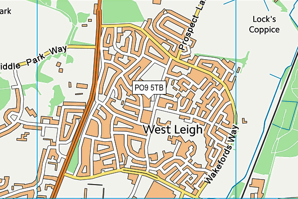 PO9 5TB map - OS VectorMap District (Ordnance Survey)