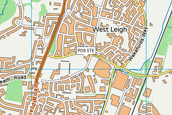 PO9 5TE map - OS VectorMap District (Ordnance Survey)