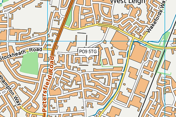 PO9 5TG map - OS VectorMap District (Ordnance Survey)