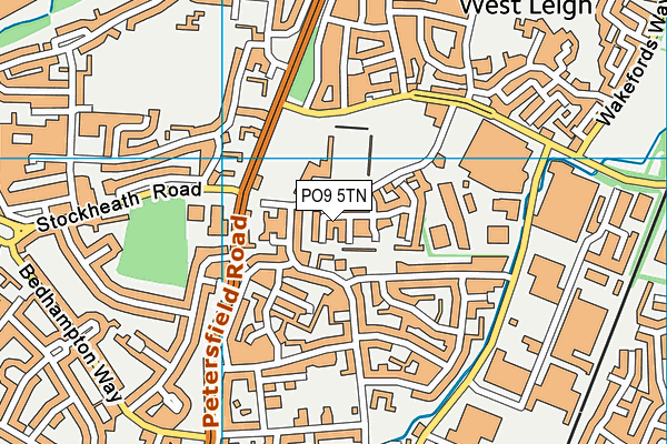 PO9 5TN map - OS VectorMap District (Ordnance Survey)