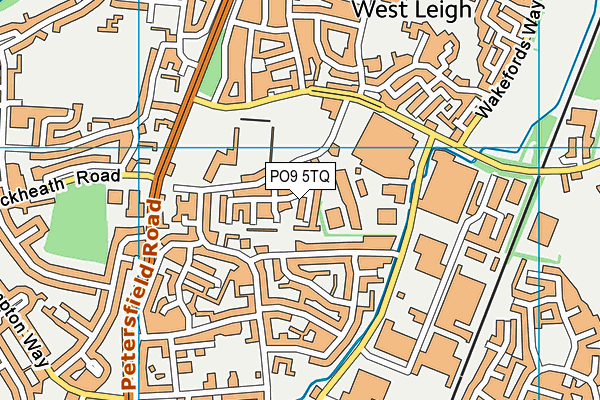 PO9 5TQ map - OS VectorMap District (Ordnance Survey)