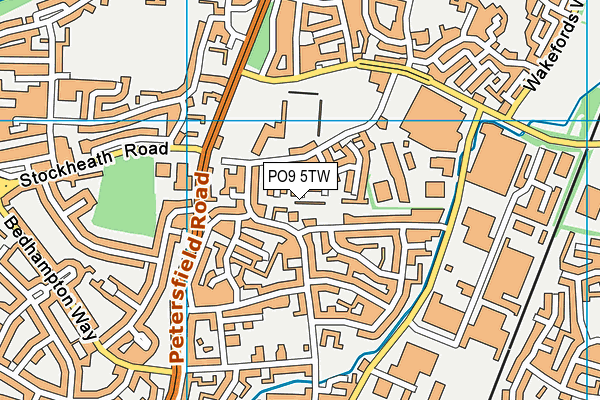 PO9 5TW map - OS VectorMap District (Ordnance Survey)