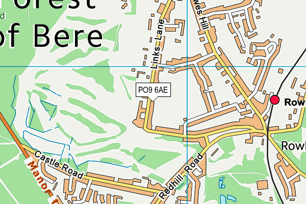 PO9 6AE map - OS VectorMap District (Ordnance Survey)