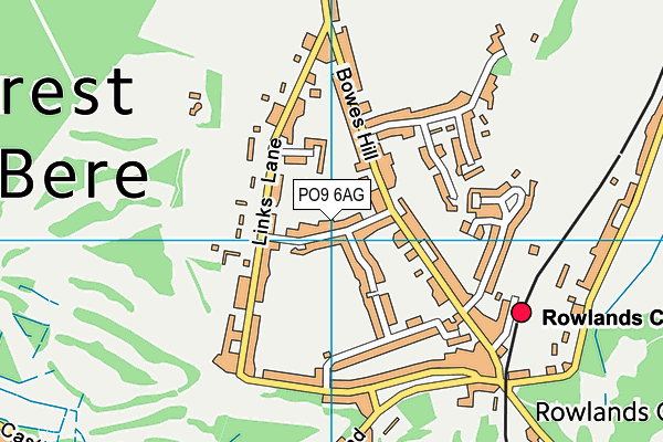 PO9 6AG map - OS VectorMap District (Ordnance Survey)