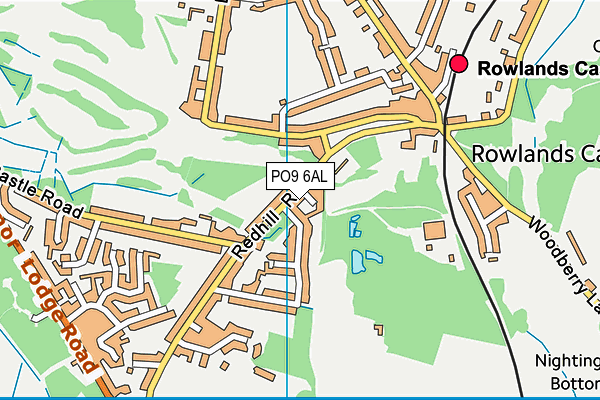 PO9 6AL map - OS VectorMap District (Ordnance Survey)
