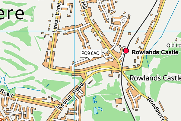 Rowlands Castle Recreation Ground map (PO9 6AQ) - OS VectorMap District (Ordnance Survey)