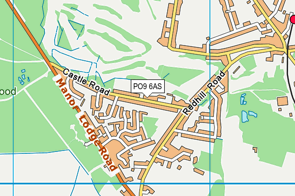 PO9 6AS map - OS VectorMap District (Ordnance Survey)