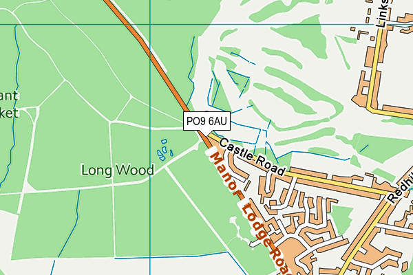 PO9 6AU map - OS VectorMap District (Ordnance Survey)