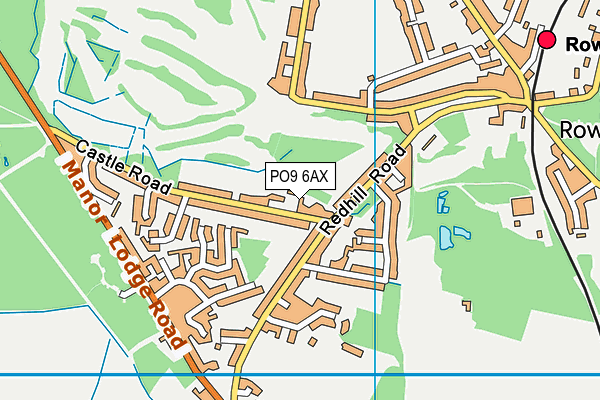 PO9 6AX map - OS VectorMap District (Ordnance Survey)