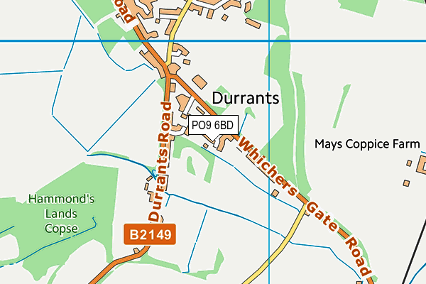 PO9 6BD map - OS VectorMap District (Ordnance Survey)