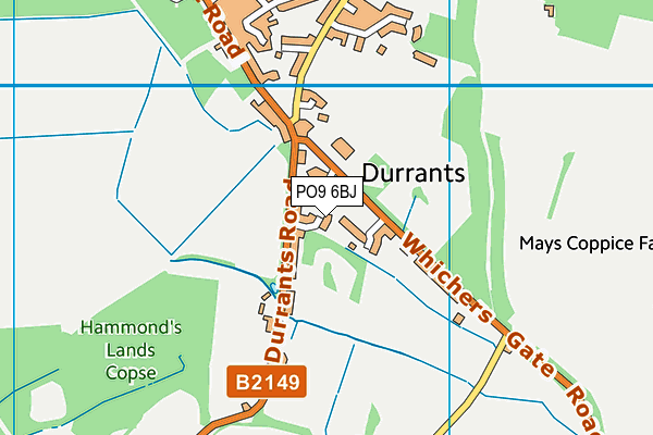 PO9 6BJ map - OS VectorMap District (Ordnance Survey)