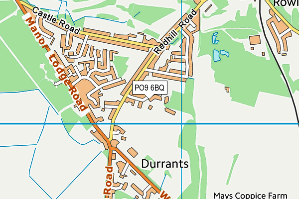 PO9 6BQ map - OS VectorMap District (Ordnance Survey)