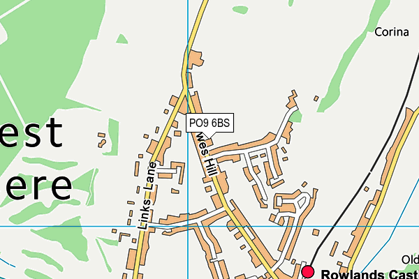 PO9 6BS map - OS VectorMap District (Ordnance Survey)