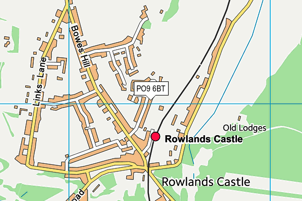 PO9 6BT map - OS VectorMap District (Ordnance Survey)