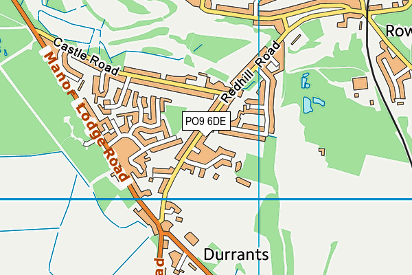 PO9 6DE map - OS VectorMap District (Ordnance Survey)