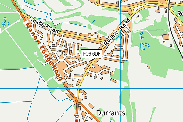 PO9 6DF map - OS VectorMap District (Ordnance Survey)
