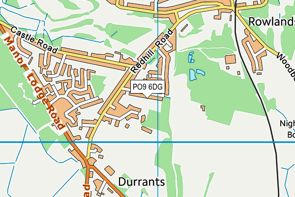PO9 6DG map - OS VectorMap District (Ordnance Survey)