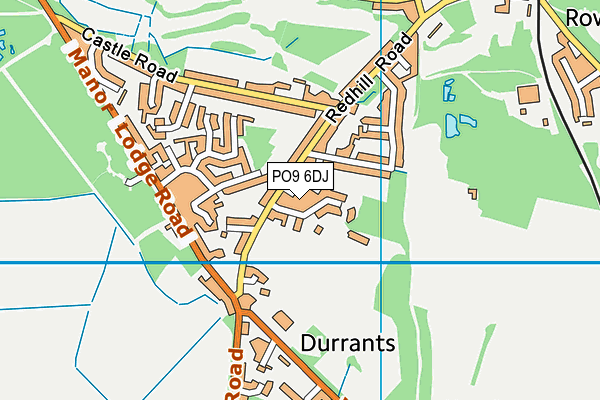 PO9 6DJ map - OS VectorMap District (Ordnance Survey)