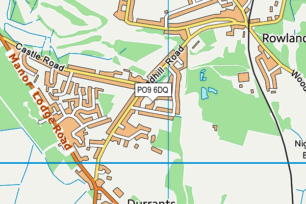 PO9 6DQ map - OS VectorMap District (Ordnance Survey)