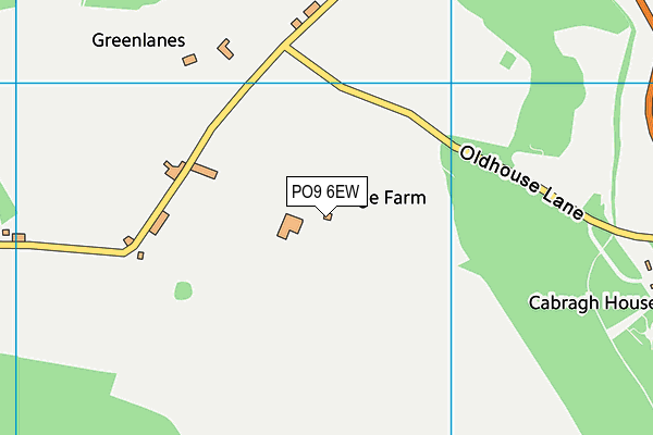 PO9 6EW map - OS VectorMap District (Ordnance Survey)