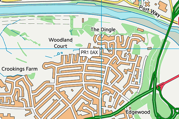 Penwortham Golf Club map (PR1 0AX) - OS VectorMap District (Ordnance Survey)