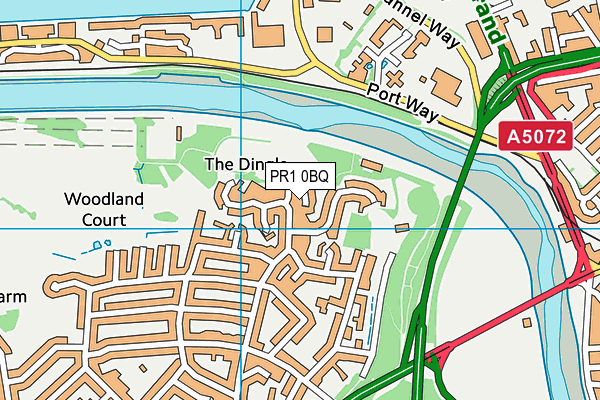 PR1 0BQ map - OS VectorMap District (Ordnance Survey)