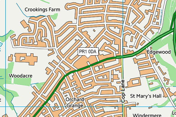 PR1 0DA map - OS VectorMap District (Ordnance Survey)