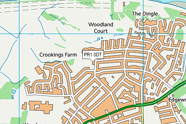 PR1 0DT map - OS VectorMap District (Ordnance Survey)
