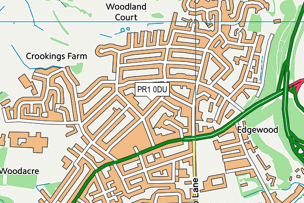 PR1 0DU map - OS VectorMap District (Ordnance Survey)