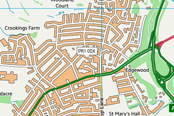 PR1 0DX map - OS VectorMap District (Ordnance Survey)