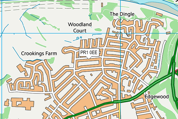 PR1 0EE map - OS VectorMap District (Ordnance Survey)