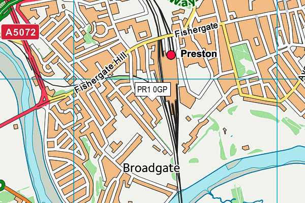 PR1 0GP map - OS VectorMap District (Ordnance Survey)