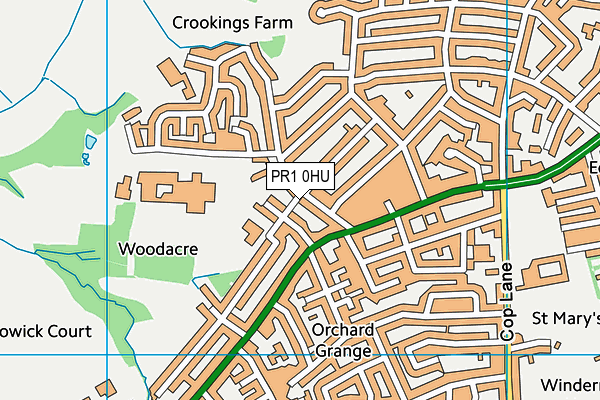 Penwortham Leisure Centre map (PR1 0HU) - OS VectorMap District (Ordnance Survey)