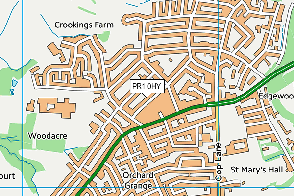 PR1 0HY map - OS VectorMap District (Ordnance Survey)