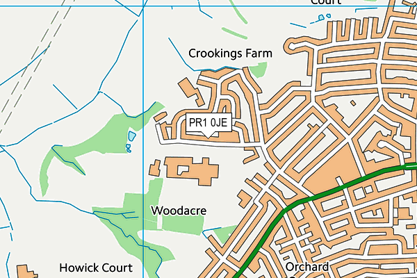 Penwortham Priory Academy map (PR1 0JE) - OS VectorMap District (Ordnance Survey)