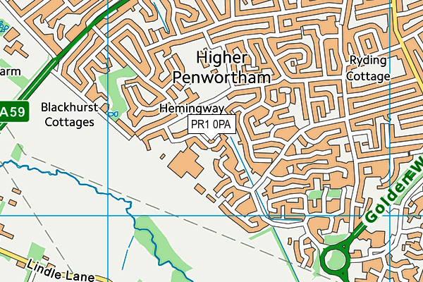 PR1 0PA map - OS VectorMap District (Ordnance Survey)