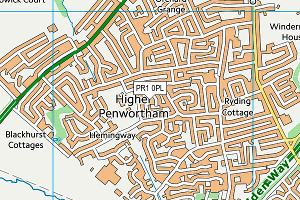 PR1 0PL map - OS VectorMap District (Ordnance Survey)