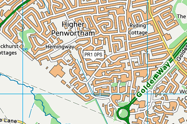 PR1 0PS map - OS VectorMap District (Ordnance Survey)