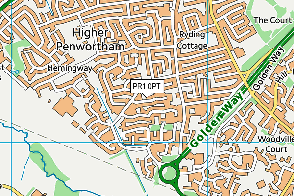 PR1 0PT map - OS VectorMap District (Ordnance Survey)