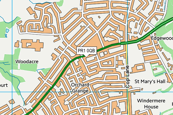 PR1 0QB map - OS VectorMap District (Ordnance Survey)