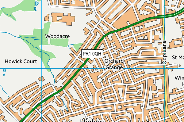 PR1 0QH map - OS VectorMap District (Ordnance Survey)