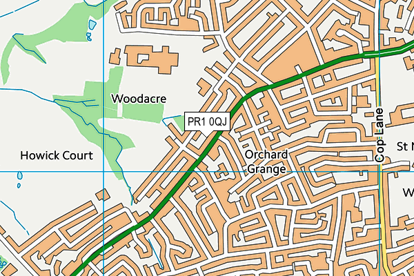 PR1 0QJ map - OS VectorMap District (Ordnance Survey)