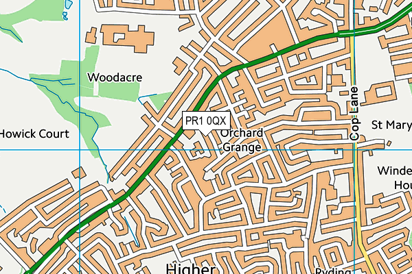 PR1 0QX map - OS VectorMap District (Ordnance Survey)