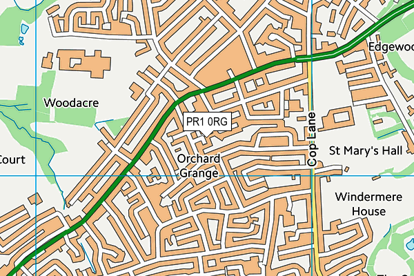 PR1 0RG map - OS VectorMap District (Ordnance Survey)