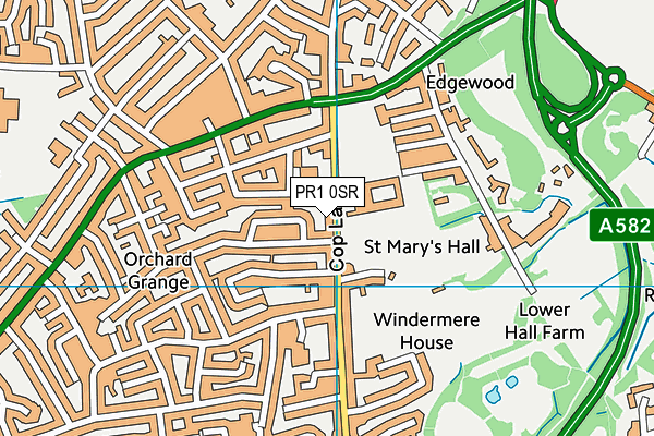 Penwortham Girls High School map (PR1 0SR) - OS VectorMap District (Ordnance Survey)