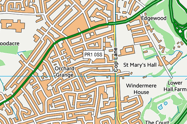 PR1 0SS map - OS VectorMap District (Ordnance Survey)