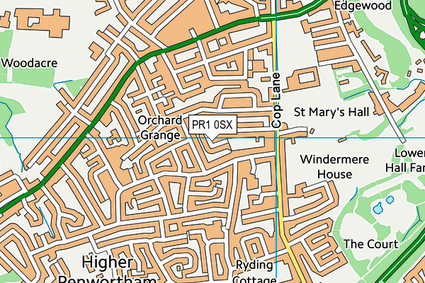 PR1 0SX map - OS VectorMap District (Ordnance Survey)